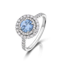 0.98 Carat Sapphire and Diamond Double Halo Ring