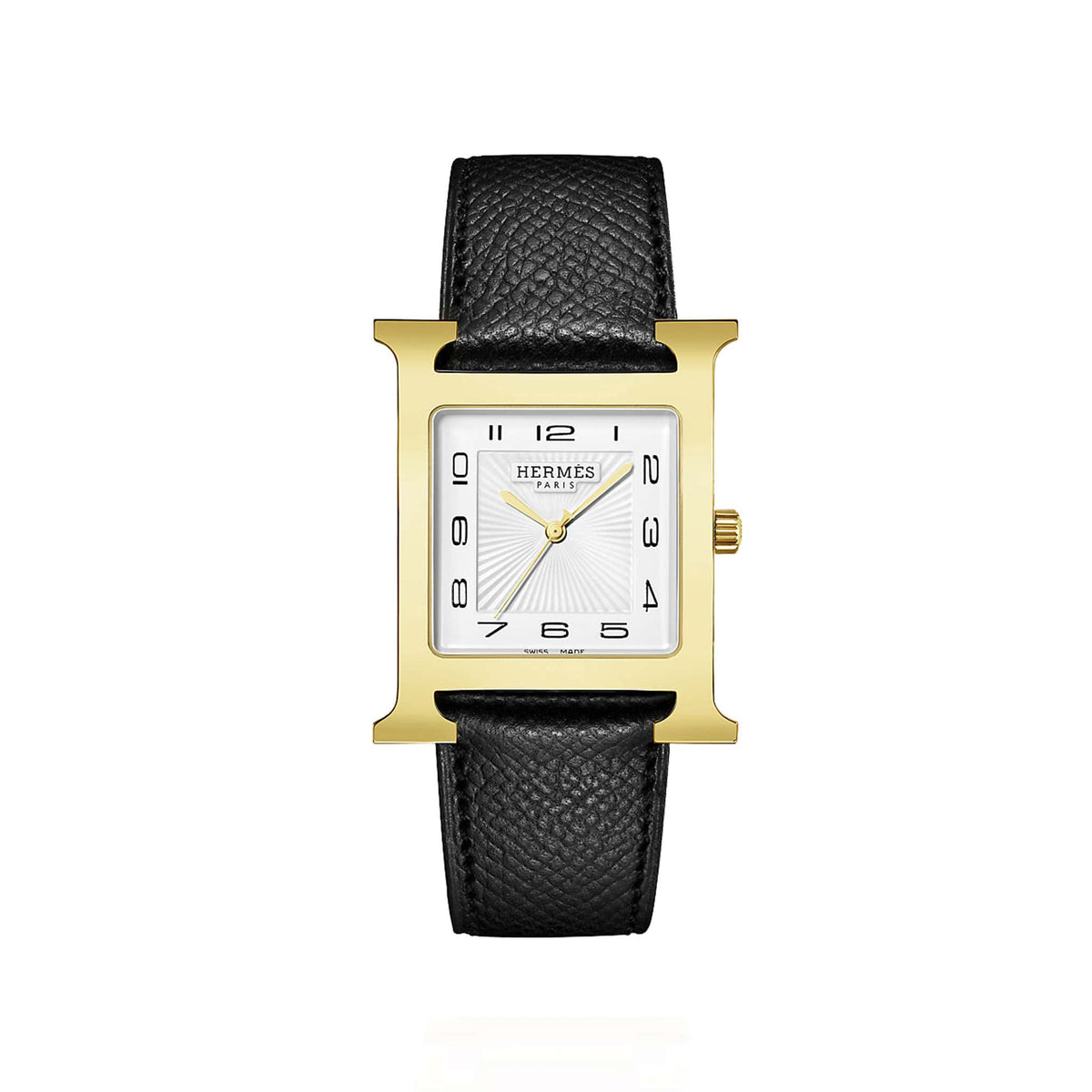 HERMES◆Heure H 腕時計 25mm ゴールドレザー×イエローゴールド heure-h-watch-small-model-25mm