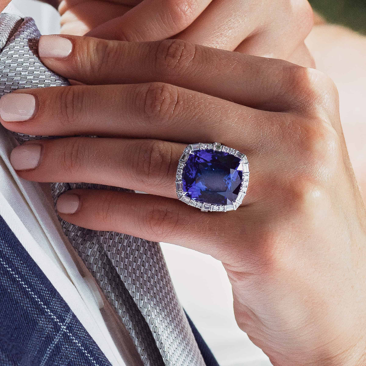Carat Tanzanite and Diamond Ring