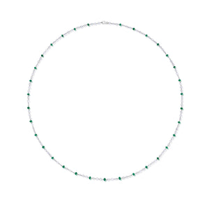 13.06 Carat Emerald and Diamond Beaded Necklace