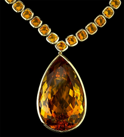 Angelina Jolie Pitt Donates Extraordinary Citrine Necklace To Smithsonian's National Gem Collection