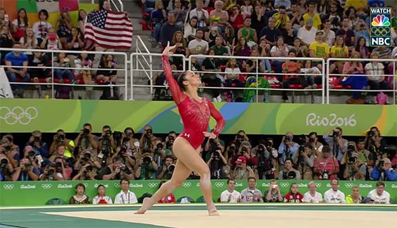 Red, White And Blue Earrings Return To Olympic Competition With U.S. Gymnastics Team Captain Aly Raisman