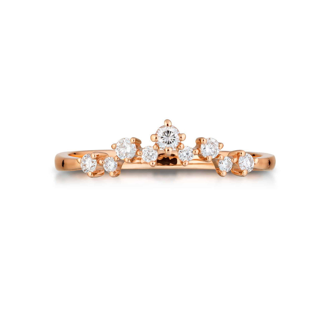 0.18 Carat Rose Gold Diamond Chevron Band