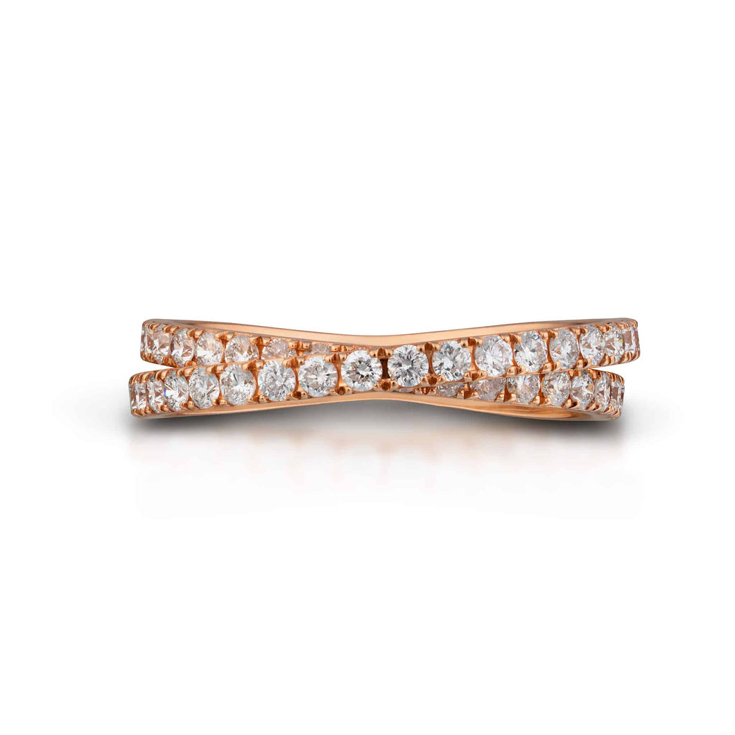 Rose Gold Diamond Crossover Band