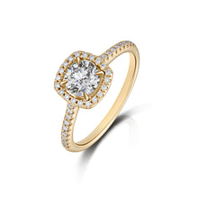 0.73 Carat Round Brilliant Cut Diamond Halo Ring