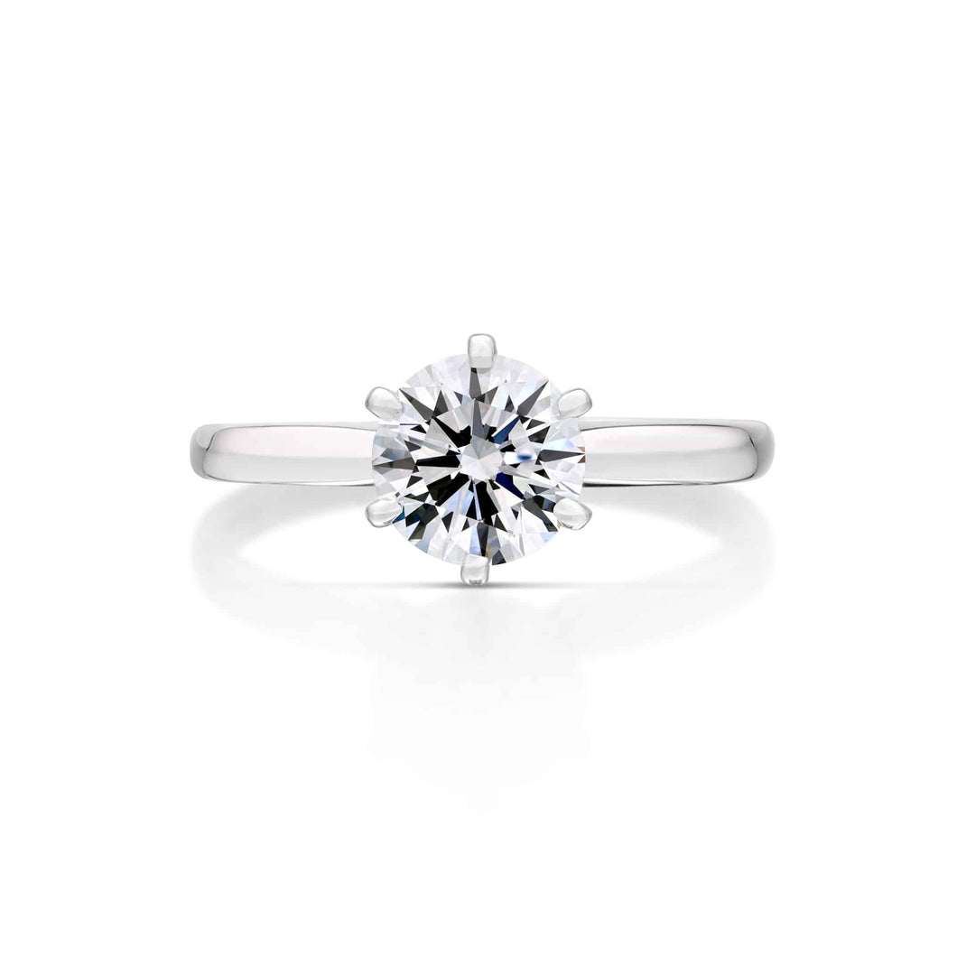 1.07 Carat Round Brilliant Cut Diamond Solitaire Engagement Ring