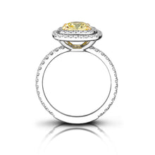 Fancy Vivid Yellow Diamond Halo Ring