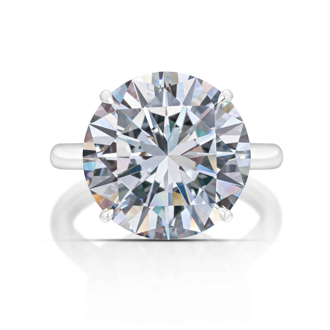 10.01 Carat Round Brilliant Cut Diamond Solitaire Engagement Ring