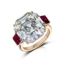 15.01 Carat Square Step Cut Diamond Ring
