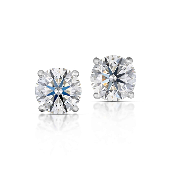 2.02 Carat Round Diamond Studs