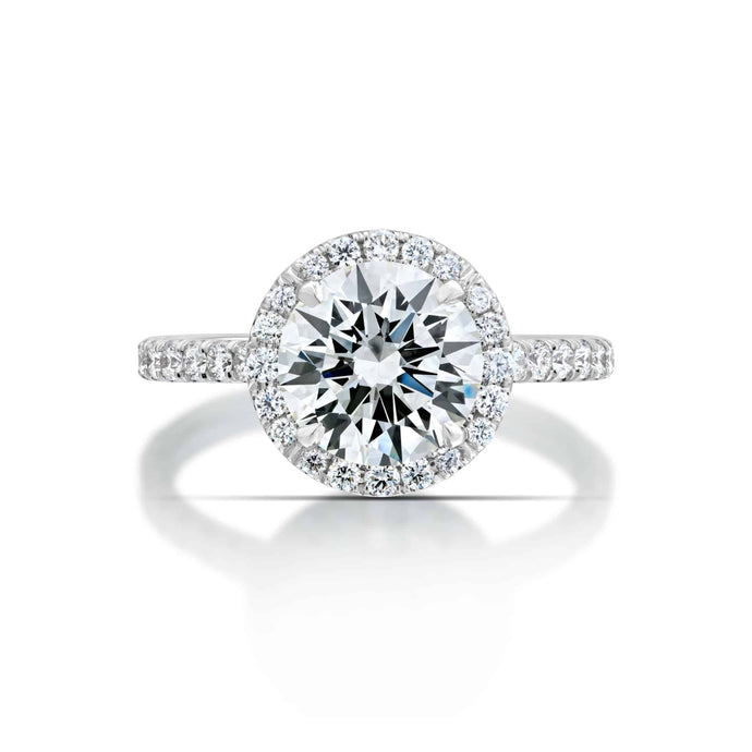 2.07 Carat Round Brilliant Diamond Halo Engagement Ring