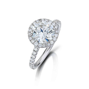 2.07 Carat Round Brilliant Diamond Halo Engagement Ring