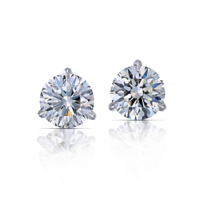 2.16 Carat Round Brilliant Cut Diamond Stud Earrings