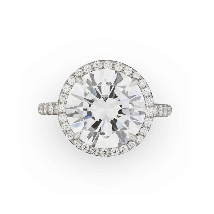 5.01 Carat Round Brilliant Cut Diamond Halo Ring