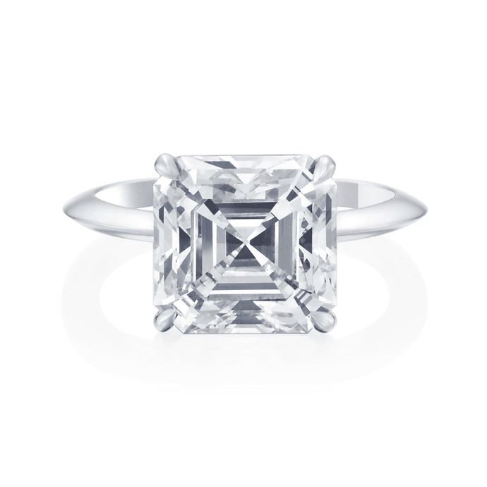 5.33 Carat Asscher Cut Diamond Solitaire Ring