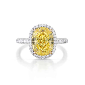 4.12 Carat Fancy Intense Yellow Diamond Ring