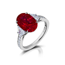 Burmese Ruby and Diamond Ring