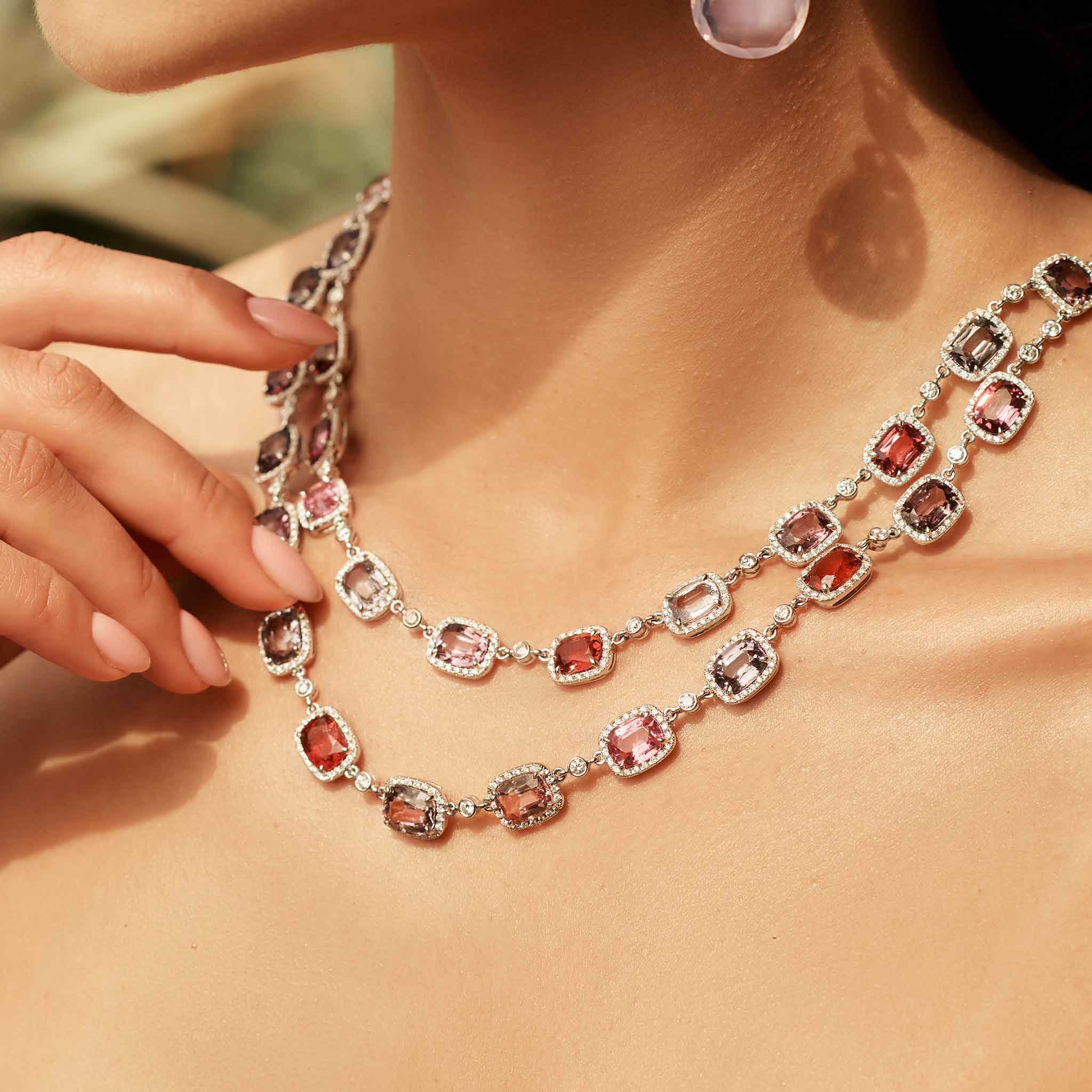 Carat Spinel and Diamond Necklace