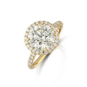 3.19 Carat Internally Flawless Diamond Halo Engagement Ring