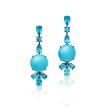 1.54 Carat Apatite and Turquoise Earrings