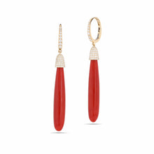 Coral and Diamond Earrings