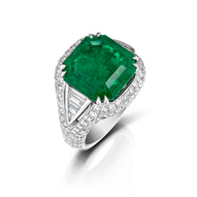 8.88 Carat Colombian Emerald and Diamond Ring
