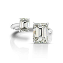 3.82 Carat Emerald Cut Diamond Bypass Ring
