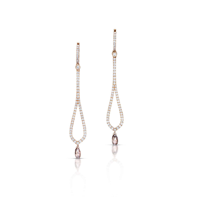 3.45 Carat Rose Gold Diamond Earrings