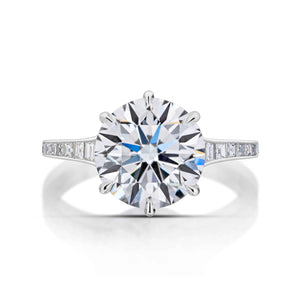 3.74 Carat Round Brilliant Cut Diamond Engagement Ring