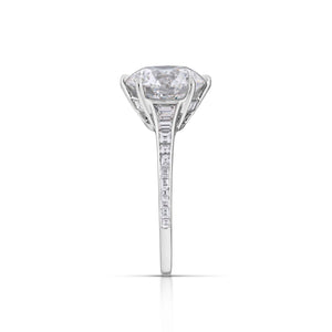3.74 Carat Round Brilliant Cut Diamond Engagement Ring