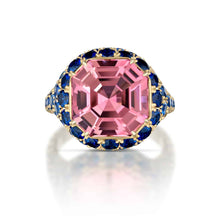 Pink Tourmaline and Blue Sapphire Ring