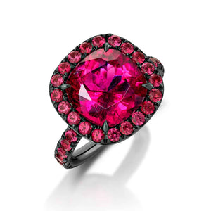 5.09 Carat Rubellite Tourmaline and Red Spinel Ring