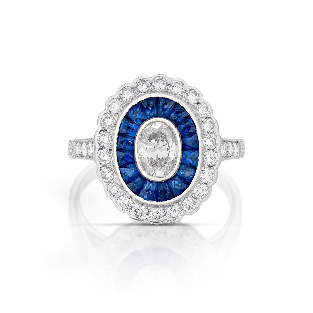 Estate Platinum Art Deco-Style Diamond Ring