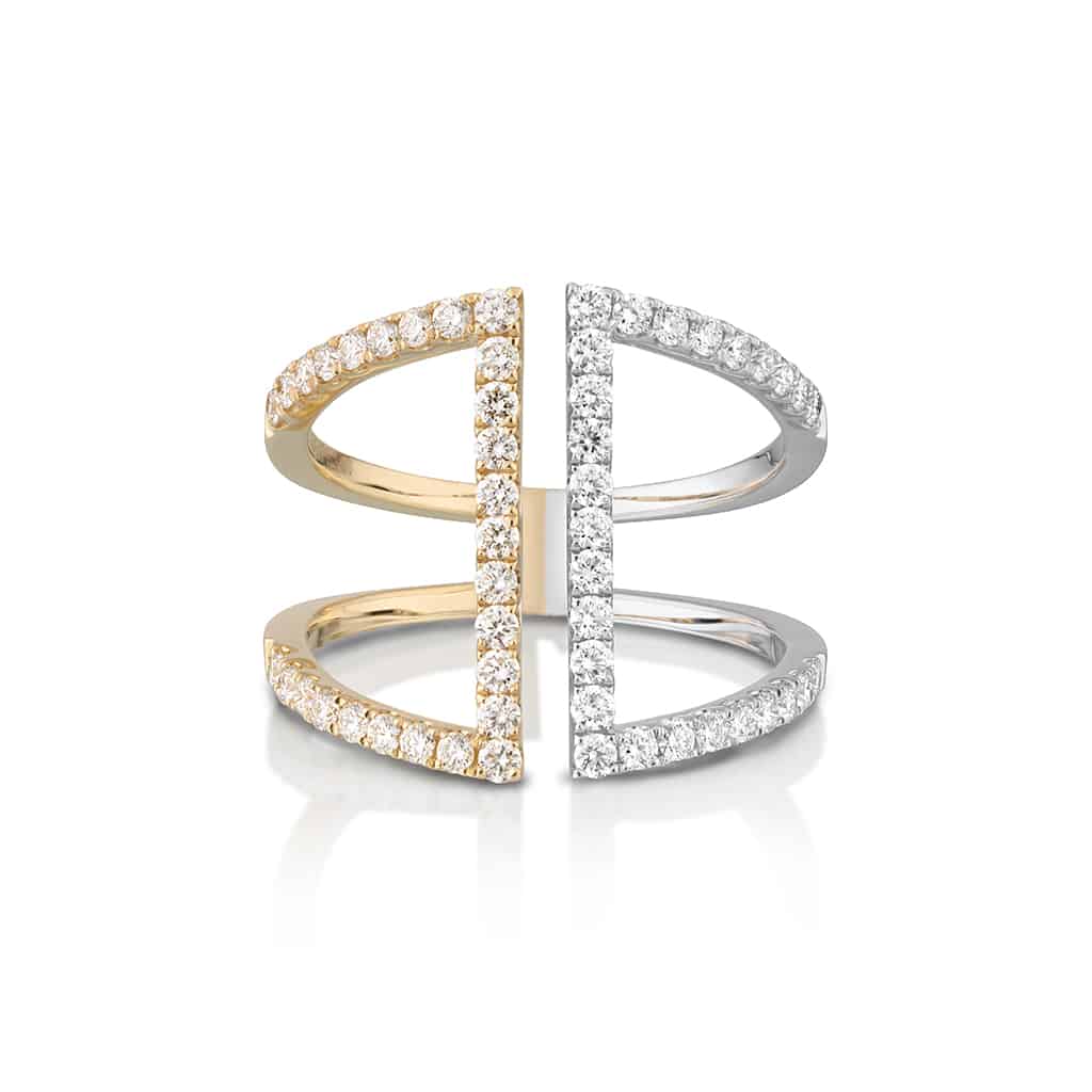Numbering♥ #3402 Basic Two Tone Ring Two Tone Square Ring – The Golden Bear