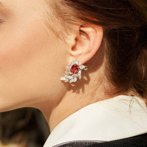 6.43 Carat Ruby and Diamond Earrings