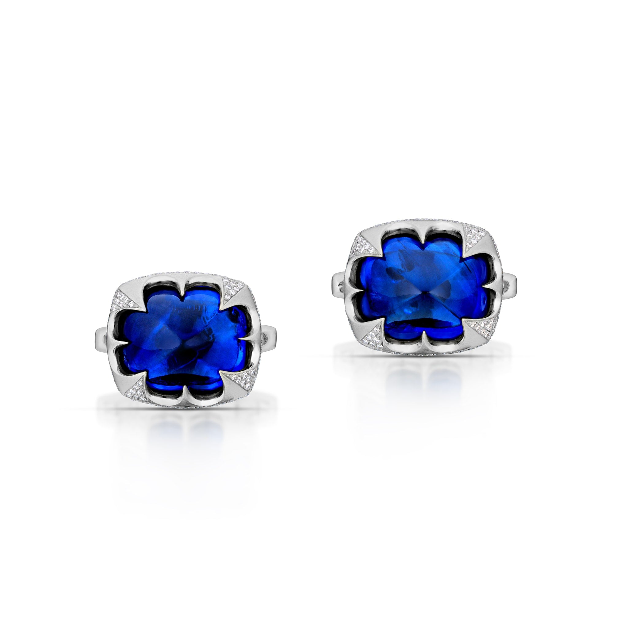 20.03 Carat Ceylon Sapphire and Diamond Cufflinks