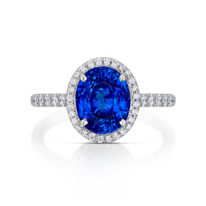 4.03 Carat Ceylon Sapphire and Diamond Ring
