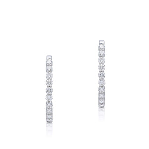 2.90 Carat Diamond Inside Out Hoop Earrings