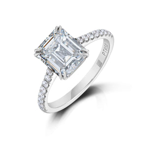 2.34 Carat Emerald Cut Diamond Ring