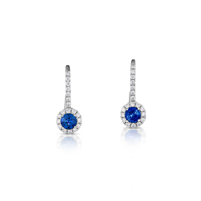 0.81 Carat Sapphire and Diamond Earrings