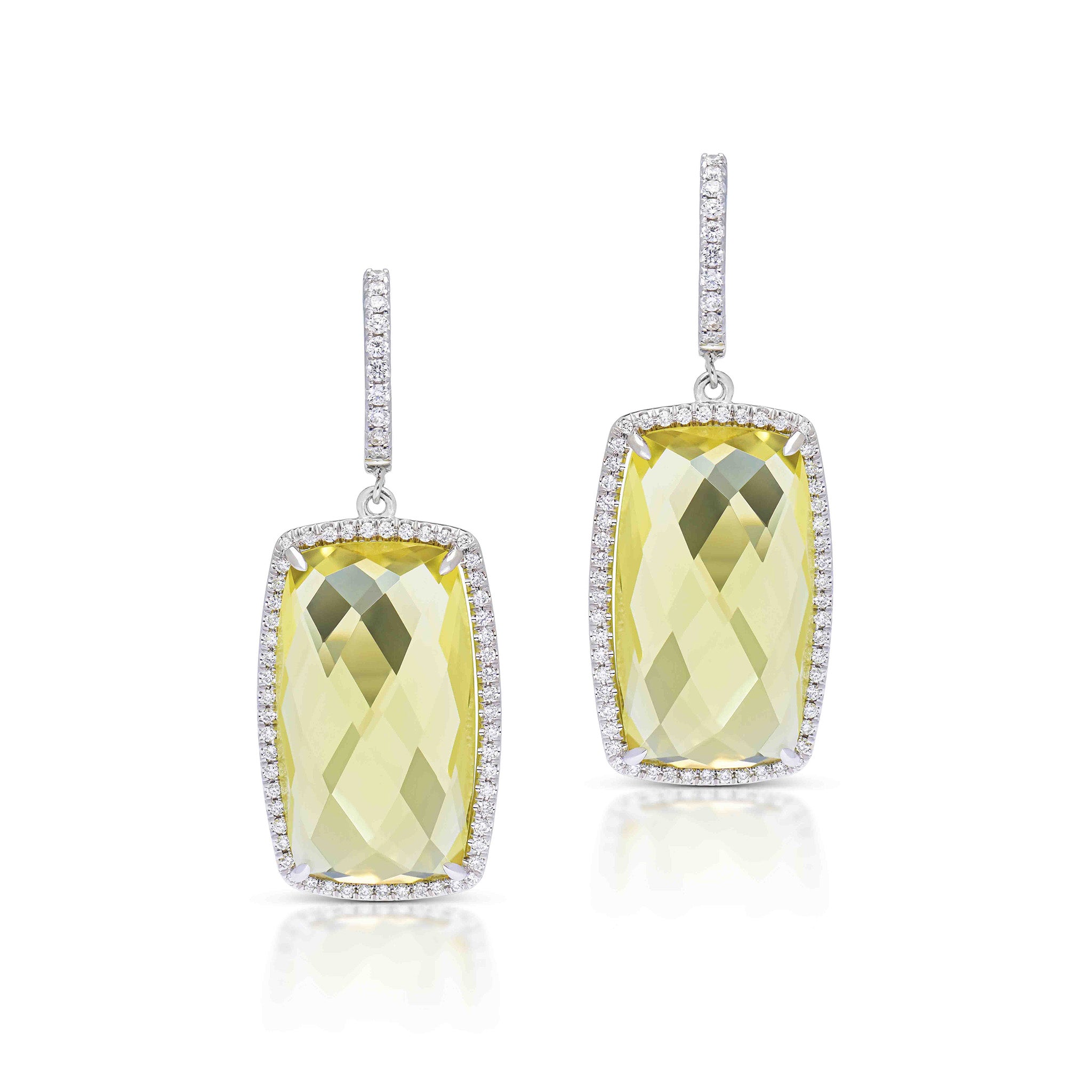 28.50 Carat Lemon Quartz Drop Earrings