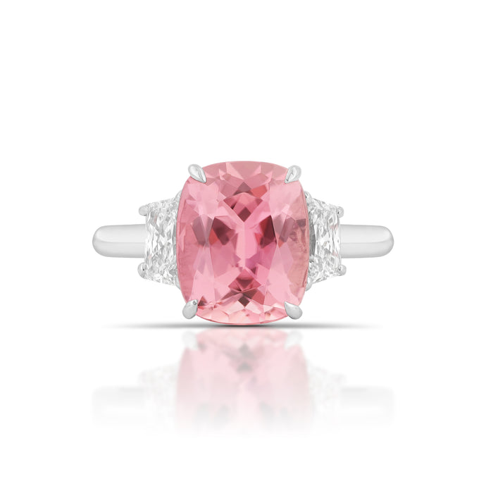 3.28 Carat Pink Tourmaline and Diamond Ring