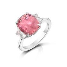3.28 Carat Pink Tourmaline and Diamond Ring