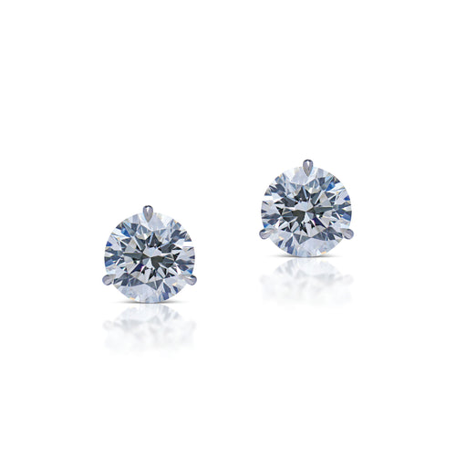 6.04 Carat Round Brilliant Cut Diamond Stud Earrings
