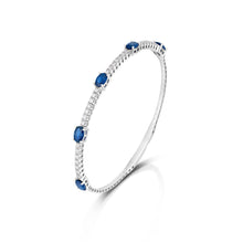 2.86 Carat Sapphire and Diamond Bangle Bracelet