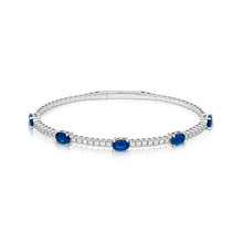 2.86 Carat Sapphire and Diamond Bangle Bracelet