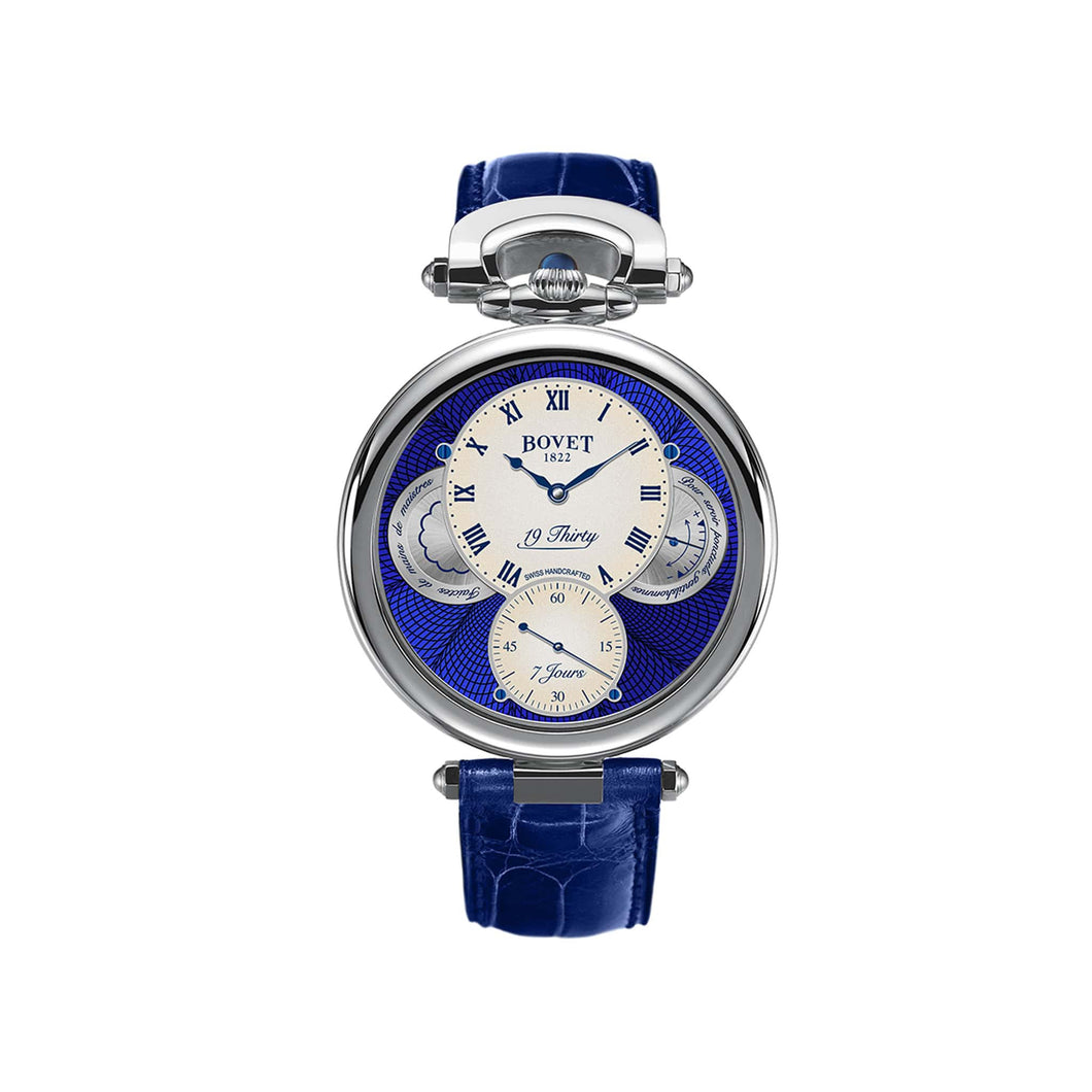 Bovet 19Thirty Fleurier Ivory with Blue Blue Guilloché Watch