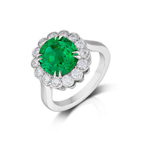 3.30ct Oval Emerald Colombia Minor Ring