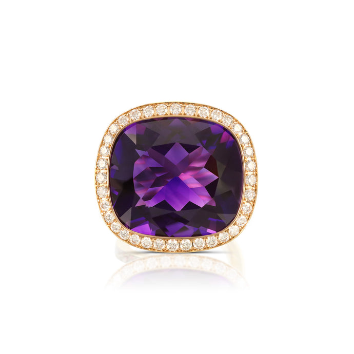 19.45 Carat Amethyst, Spinel, and Diamond Ring
