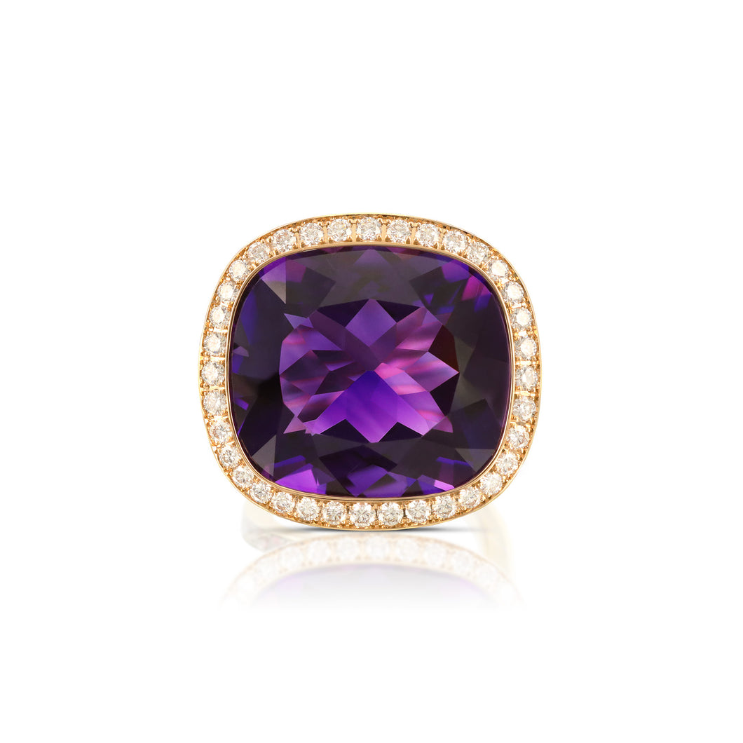 19.45 Carat Amethyst, Spinel, and Diamond Ring